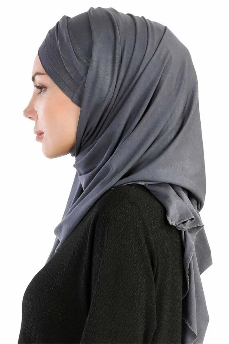 Женский простой пузырьковый шарф из хлопкового трикотажа головной хиджаб обертывание Твердые мгновенные шали из фуляра женские мусульманские хиджабы магазин готов к носке