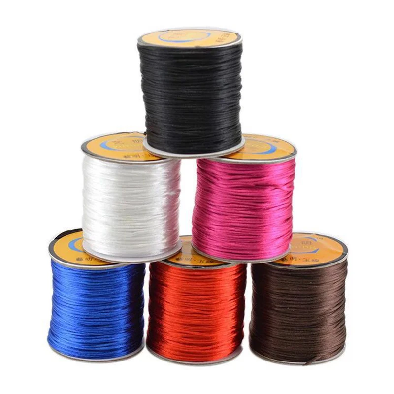 

1.5mm Mix Nylon Satin Chinese Knot Silky Macrame Cord Beading Braided Shamballa String Thread 55 meter