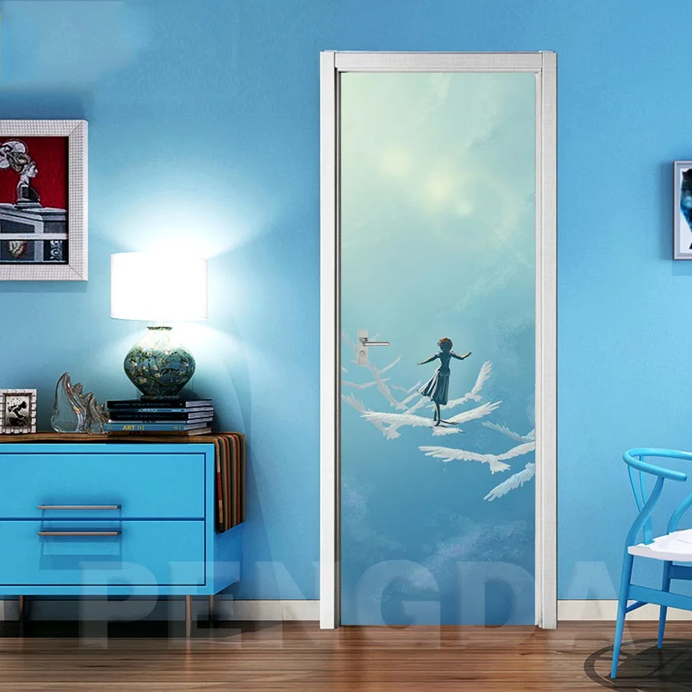 Самоклеящаяся 3d наклейка на дверь домашний декор водостойкий плакат с рисунком