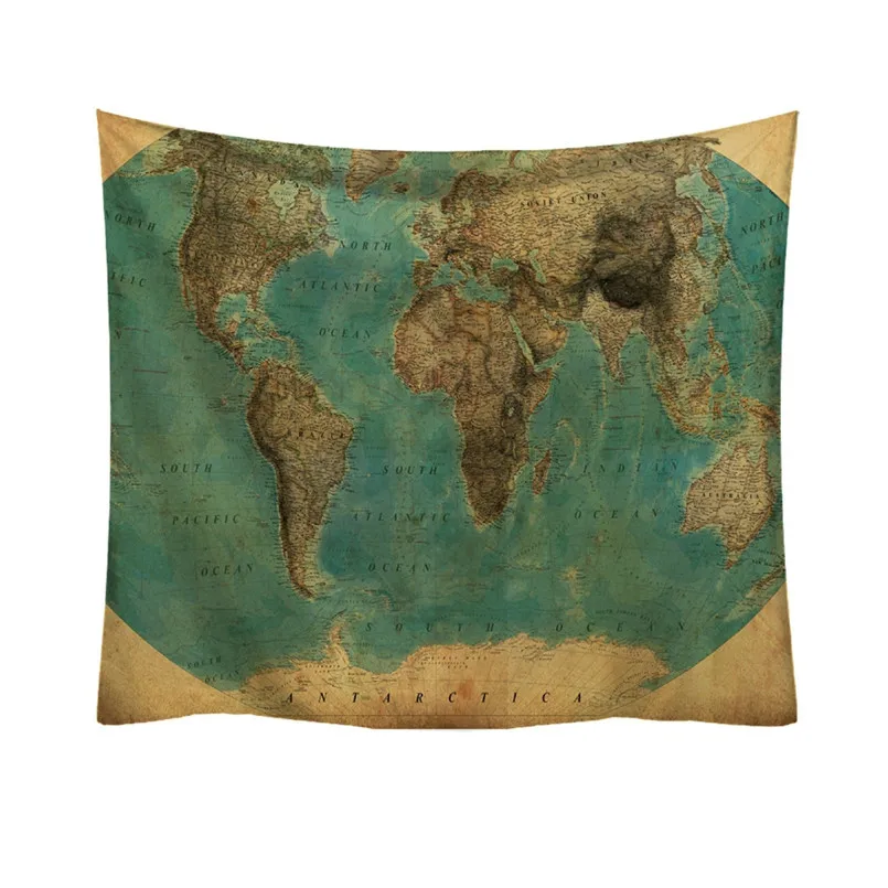 Карта мира индийский гобелен настенный Бохо покрывало пляжное полотенце Коврик