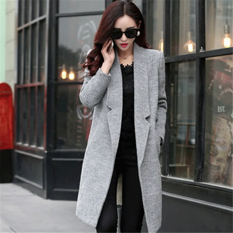 

Spring Korean Style Long Coat Streetwear Elegant Fashion Slim Casual Ladies New Arrival Coat 2020
