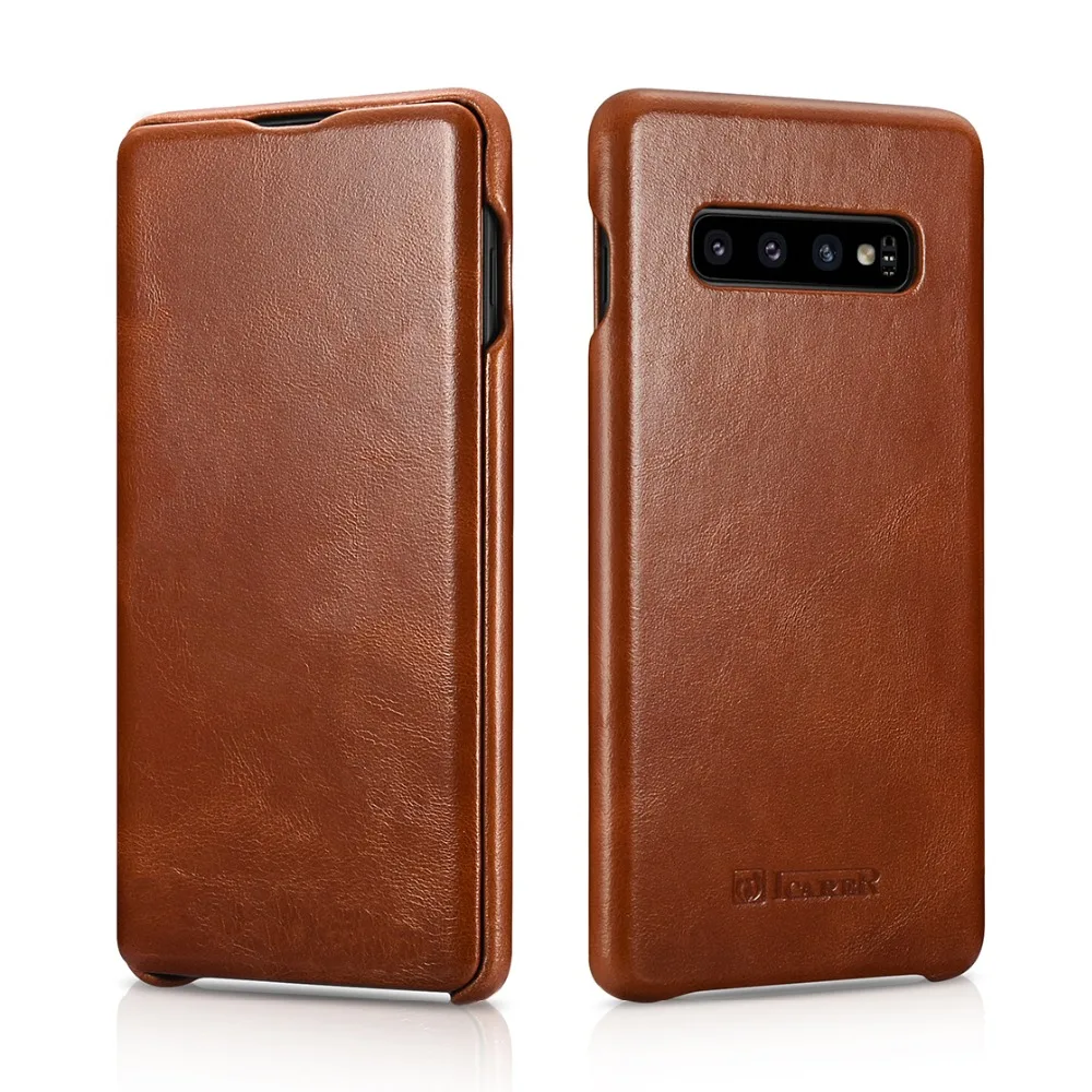 ICARER Роскошный кожаный чехол для Samsung S10 Plus модный флип-чехол из натуральной кожи