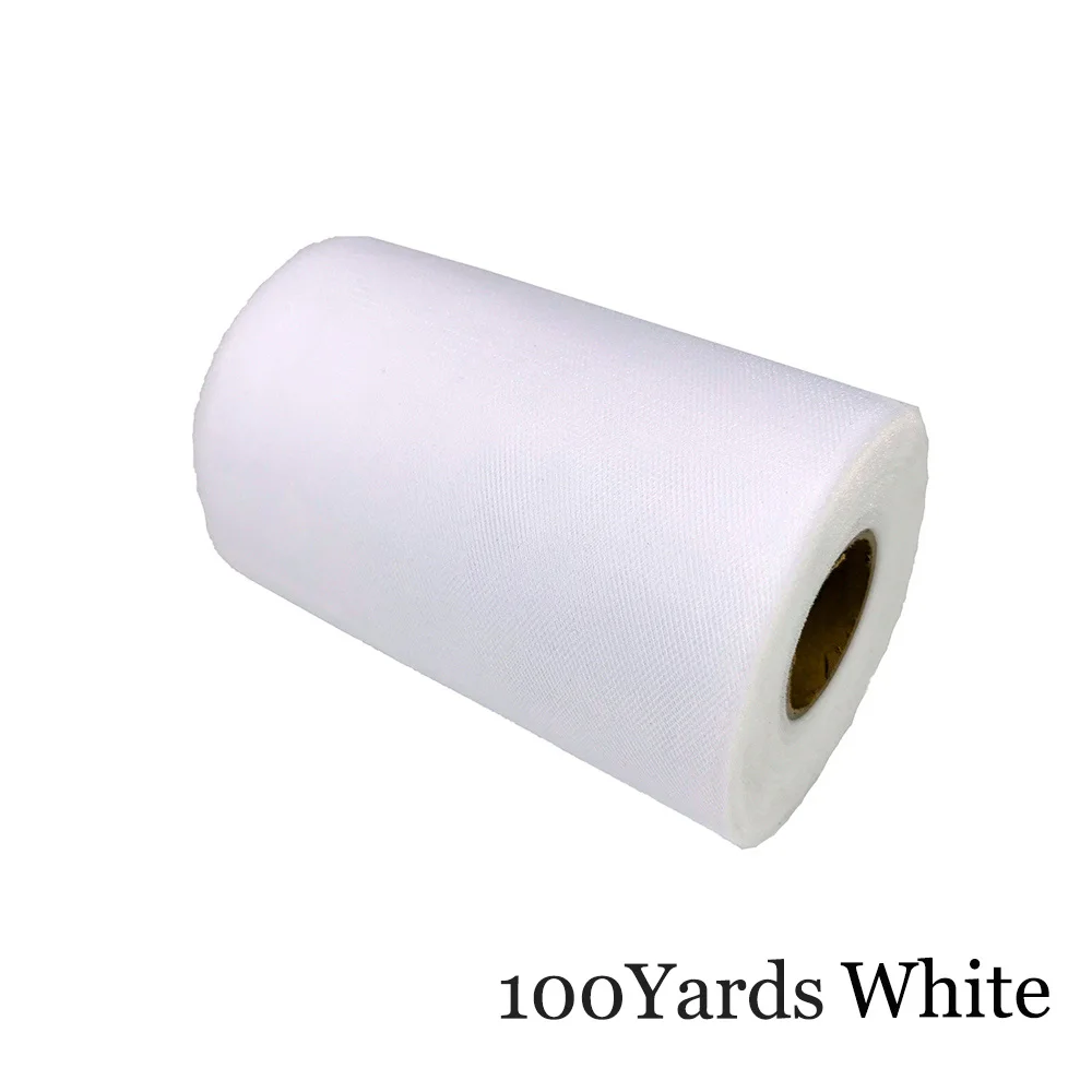 White 15 см, 100 ярдов, фатиновая пачка в рулоне, 6 дюймов, Тюлевая пачка для душа для малышей, сделай сам, для свадебной вечеринки, дня рождения, без шитья, вечерние пачки, декоративные принадлежности - Цвет: White