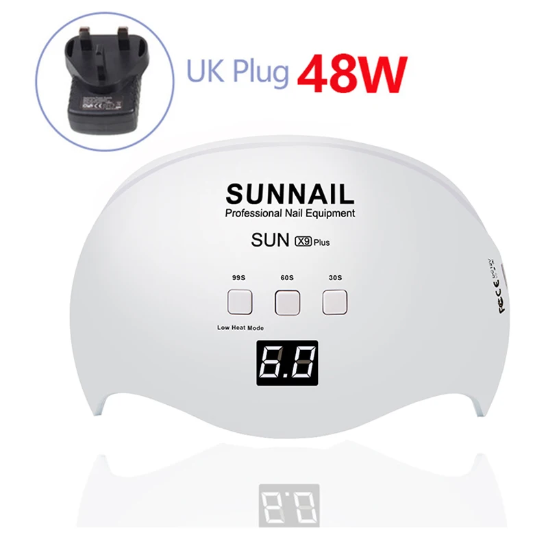 48W UK Plug DCOVOR 48 Вт ледяная лампа для ногтей 10 S/30 S/60 S/99 S таймер УФ светодиодная лампа для сушки геля лампа для дизайна ногтей маникюрная машина сушилка для дизайна ногтей 1 шт - Цвет: 48W UK Plug