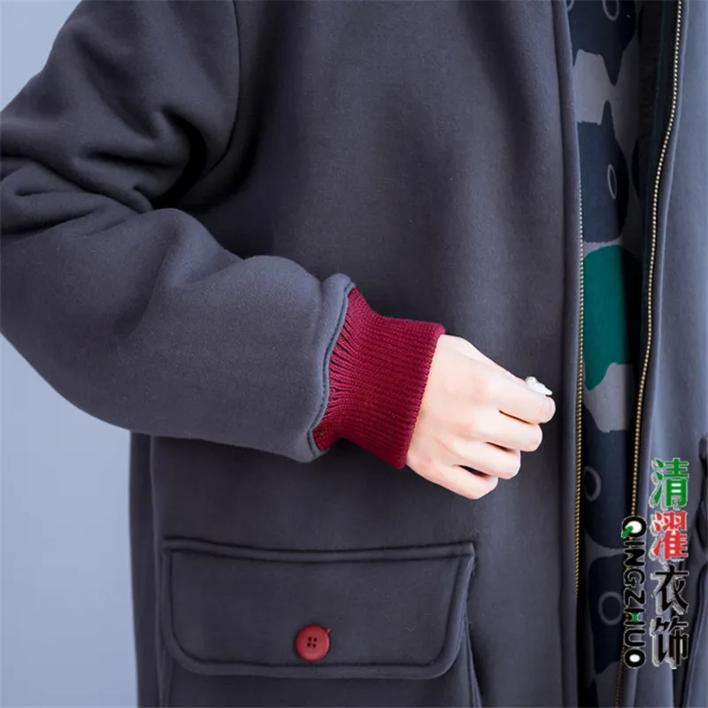 Женская Удлиненная флисовая толстовка с принтом большие размеры 5XL|sweatshirt