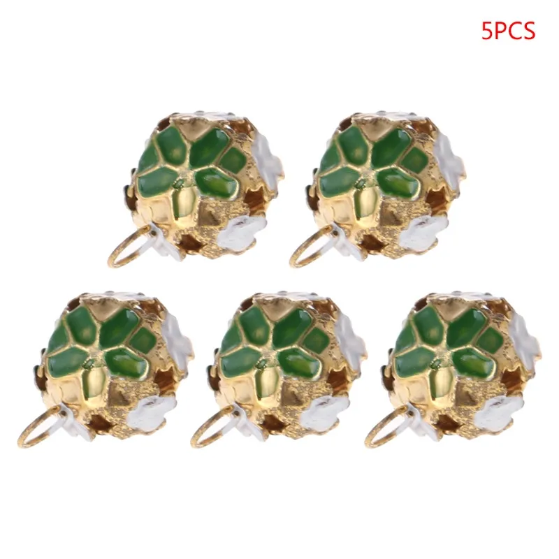 green OOTDTY 5 шт. красочные свободные бусины Рождество Jingle подвеска с бубенчиками Подвески Декор Орнамент - Цвет: green