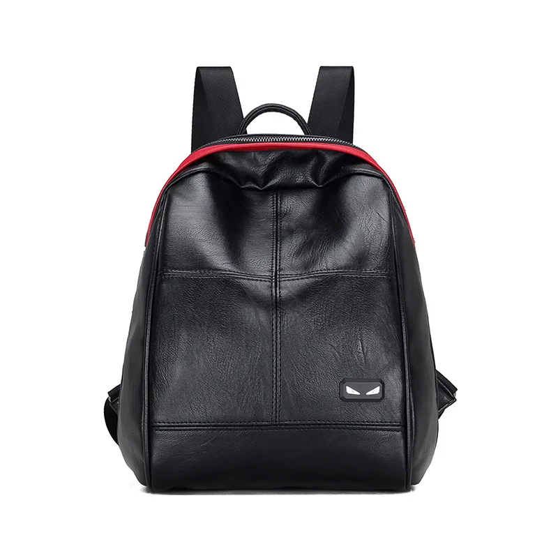 

new high quality PU leather ladies backpack mochila feminina fashion entity bag girls large capacity casual black backpackNB132