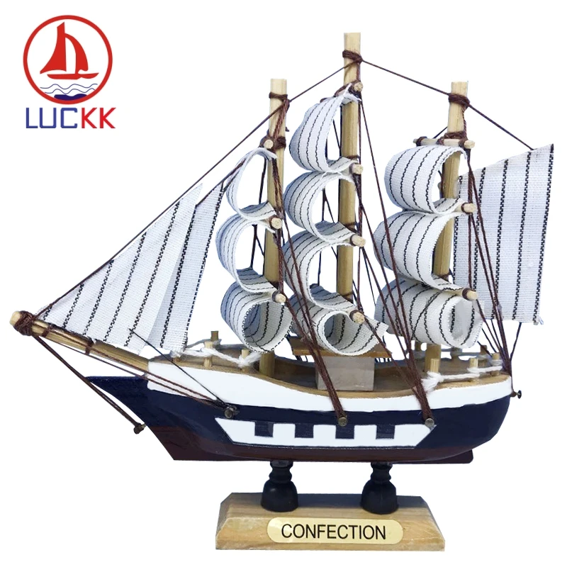 Деревянная модель корабля LUCKK 14 см украшение для интерьера в скандинавском стиле