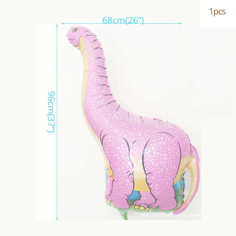 1pcs Foil Balloon Мультфильм зеленый мотив динозавра висящий баннер одноразовые, для капкейков обертка попкорн коробочка, мыльница для детей день рождения украшения - Цвет: 1pcs Foil Balloon