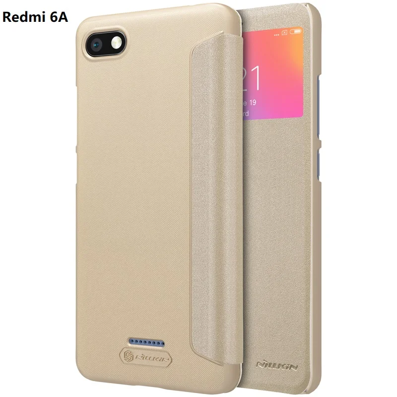 Чехол-книжка для Xiaomi Redmi 5A 6A, чехол NILLKIN, блестящий чехол-книжка из искусственной кожи с окошком обзора для Xiaomi Redmi 5A 6A, чехол