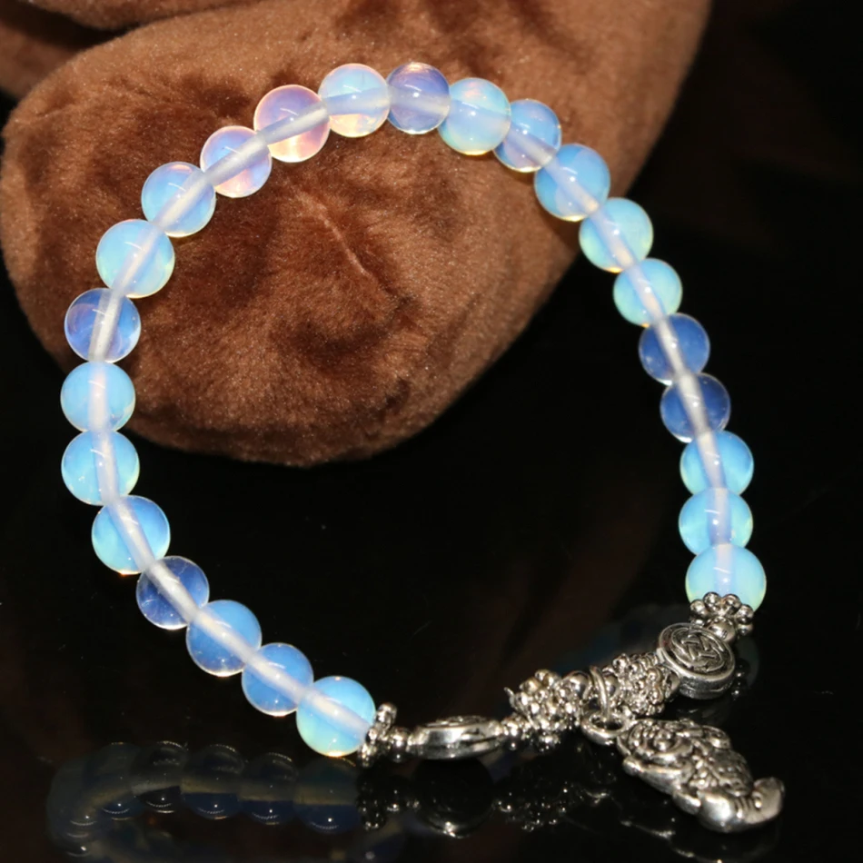 Бусины Из Белого опала и лунного камня 6 мм для вечерние стоятельного