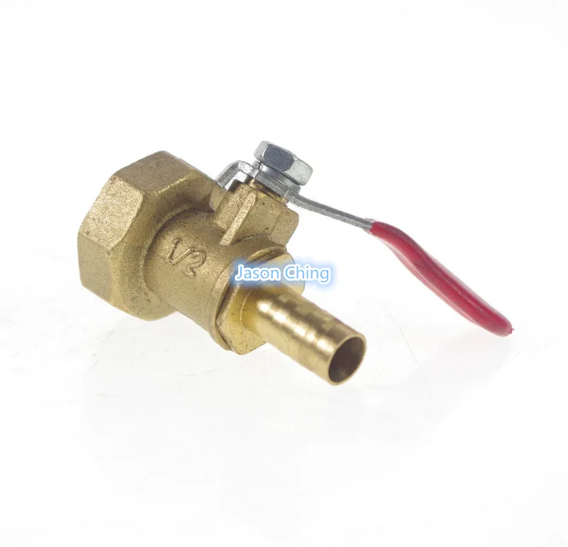 

1/2 "Женский BSPP соединение x 8 мм шланг Колючая воздушная Латунная Труба шаровой клапан