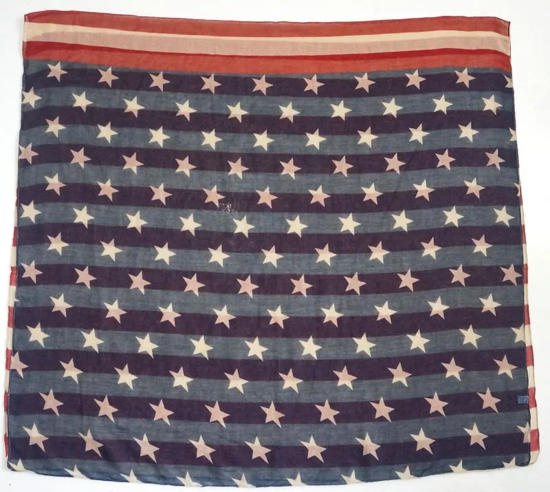 2018 винтажный американский флаг Бесконечность шарф красный темно-синий и биегэ