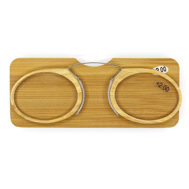 Бамбуковые очки для чтения в носу портативные мини-очки с футляром A5 1 0-3 5 |