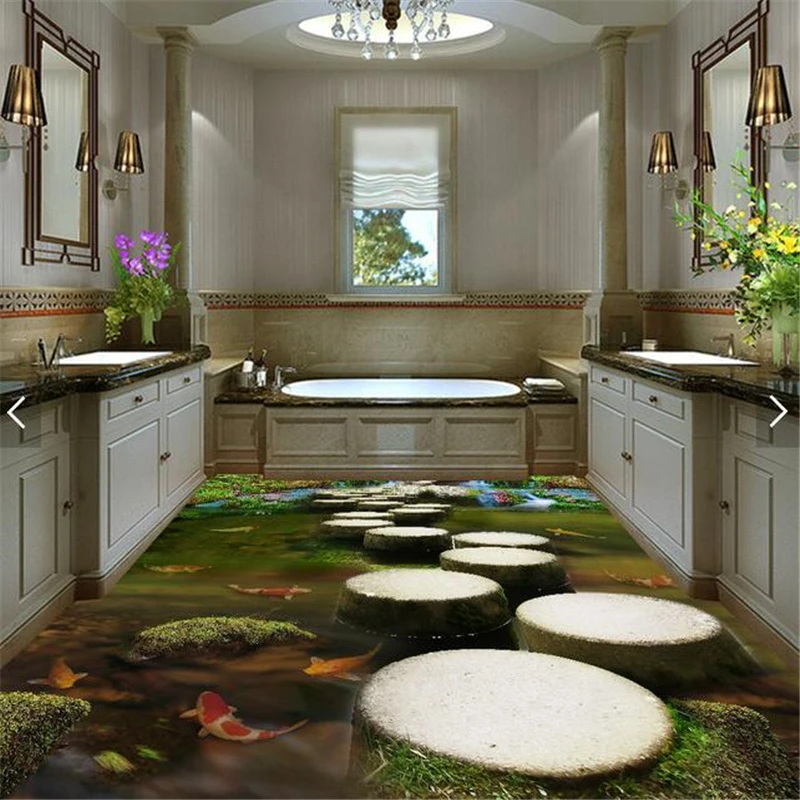 Крик мост ПИР стереоскопический 3D Самоклеящиеся Нескользящие наклейки на пол