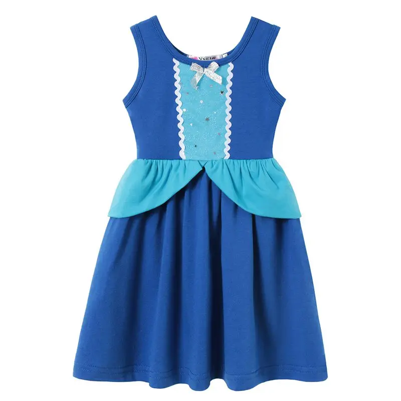 Cinderella Dress Одежда для девочек; платье принцессы Белль; Детские платья Ариэль, Моана, Елены, Эльзы, Анны, Рапунцель, Золушки; вечерние платья для девочек; костюм Чудо-Женщины - Цвет: Cinderella Dress