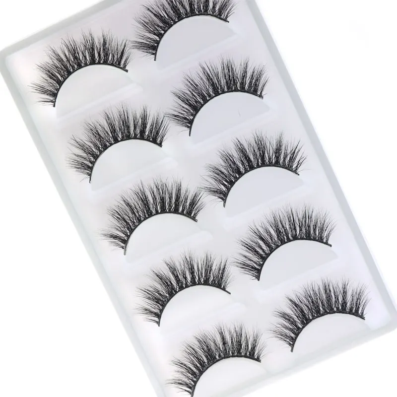 5 пар 3D ресниц LASGOOS D109 повседневные накладные Искусственные ресницы ручной работы