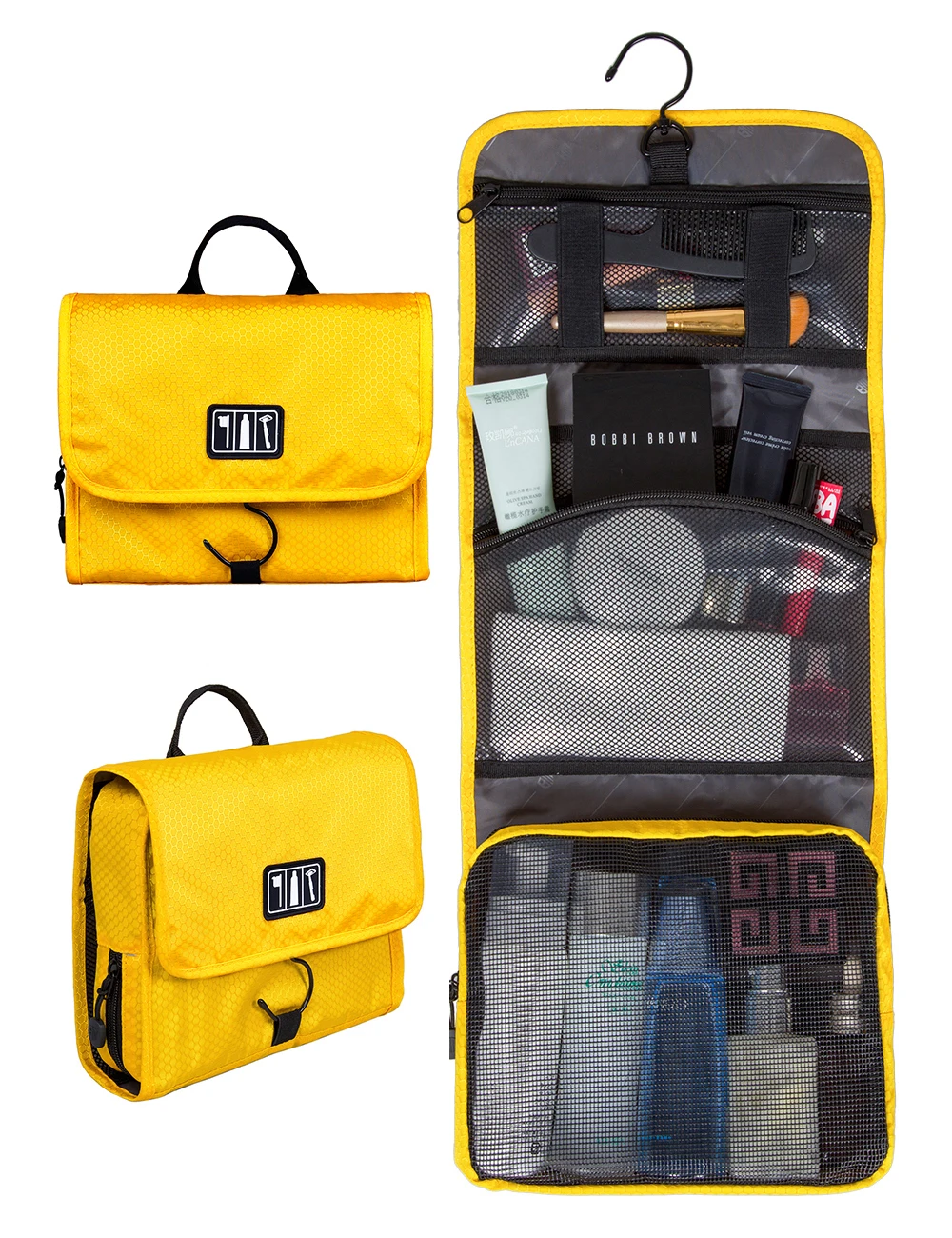 BAGSMART женский макияж организатор путешествия первой необходимости для Для женщин несессер черный, красный косметический портативный мешок путешествия необходимо