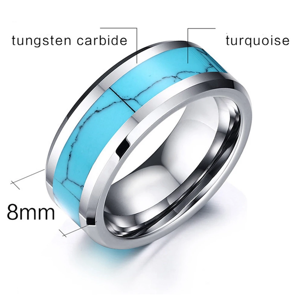 Вольфрамовые синие романтические парные кольца вольфрама винтажная пара колец