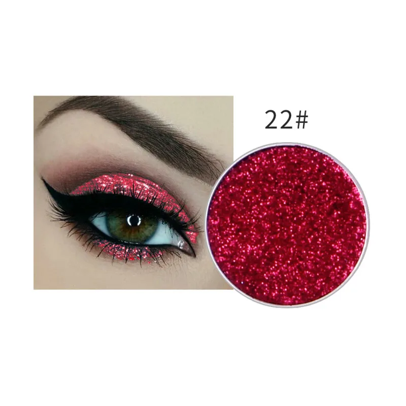 22 NICEFACE 1Pc Single Color Long-lasting Diamond Eyes Shadow Eye Glitter Shimmer Makeup Powder Monochrome Glitters 24colors TSLM1 - Цвет: 22