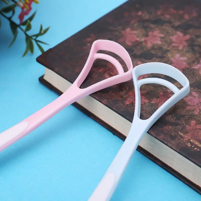 2X пластиковый скребок для чистки языка уход за зубами гигиена полости рта