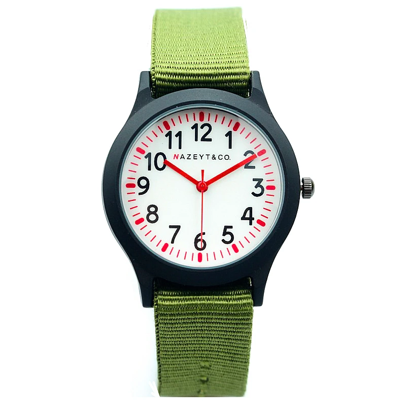 

2018 children army watch boys and girls green strap nylon gift watch middle kids cute color hands sports clock Reloj de regalo
