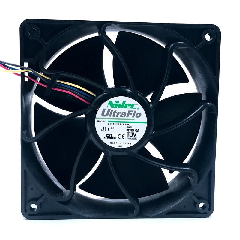 12 В 1.85A nidec V12E12BS1B5-07 12038 120*120*38 мм четыре провода контроль температуры вентилятор для BTC BCH SBTC UBTC шахтерский вентилятор S7 S9+ вентилятор
