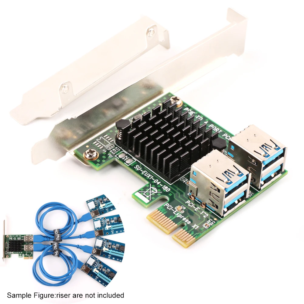 Карта адаптера Ubit 4 в 1 PCI E USB3.0 Rabbet Ethereum Mining ETH|Платы расширения| |