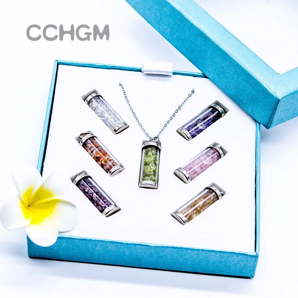 CCHGM медальон ручной работы со стеклянными бутылками лечебный Кристал кварц