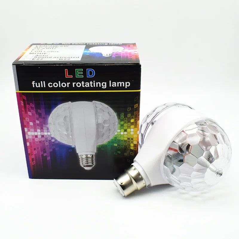 YIYANG E27 6 Вт с двойной головкой, вращающийся RGB светодиодный светильник, сценический светильник, вечерние лампы, диско-светильник, декоративный светильник для дома