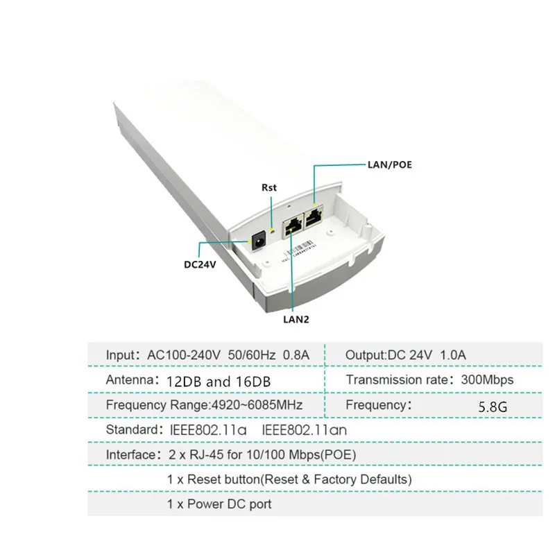 9344 9531 Chipset WIFI Router Repeater Lange Bereik 300Mbps5. 8G1KM Outdoor AP CPE Brug Client draagbare wifi hotspot cpe | Электроника