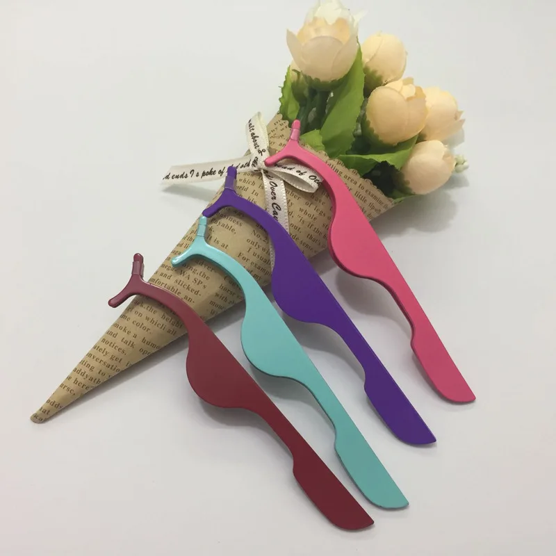 Магнитные щипцы для искусственных ресниц Beauty Tools - помощник для закручивания ресниц на магнитах, розовые, из нержавеющей стали.