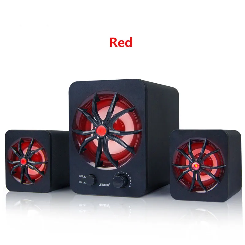 D-207 black red Сада D-207 встроенный Красочный светодиодный 2,1 3 канала сабвуфера Динамик питаемые через USB порт компьютера MP3 мобильного телефона активные мультимедия Динамик s - Цвет: D-207 black red
