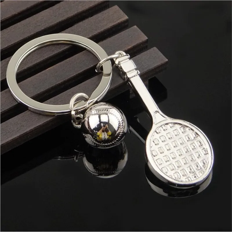 Металлический креативный брелок для ключей бадминтона моделирования мужской