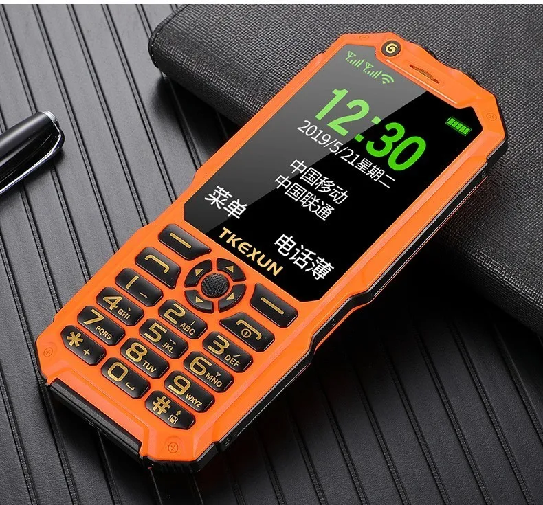 TKEXUN Q8A Push Button Mobile Phone 3.0" Power Bank WIFI Dual SIM Card MP3 Camera Senior Flashlight Big Speaker Cheap CellPhone
