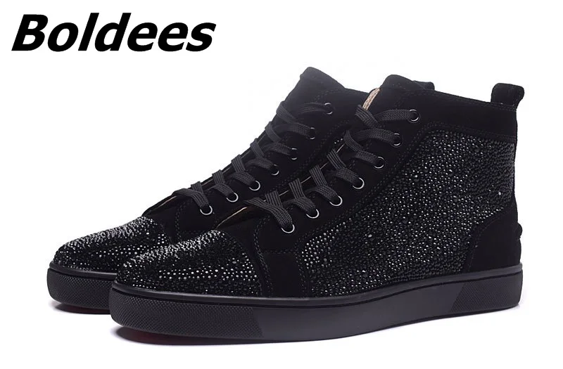 Boldees/повседневная обувь на шнуровке с высоким берцем и кристаллами мужские