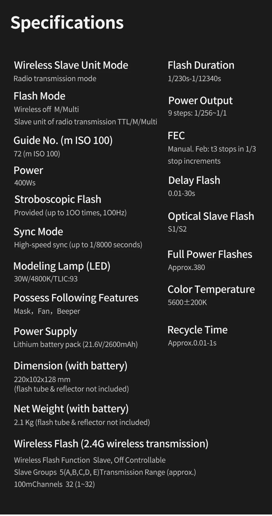 Внешняя вспышка Godox AD400 Pro WITSTRO All-in-One AD400Pro Li-on battery ttl HSS со встроенной беспроводной системой 2,4G X