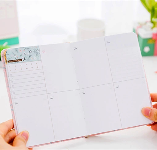 Корейский Новый 2019 Kawaii винтажный цветочный ежедневник еженедельный ежемесячный