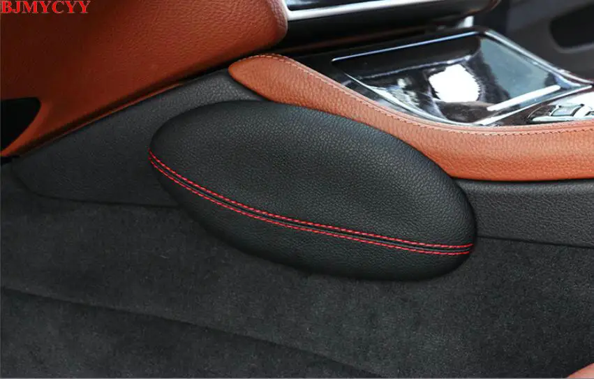 Кожаная подушка для ног BJMYCYY колена аксессуары салона автомобиля BMW E46 E39 E60 E90 E36 F30