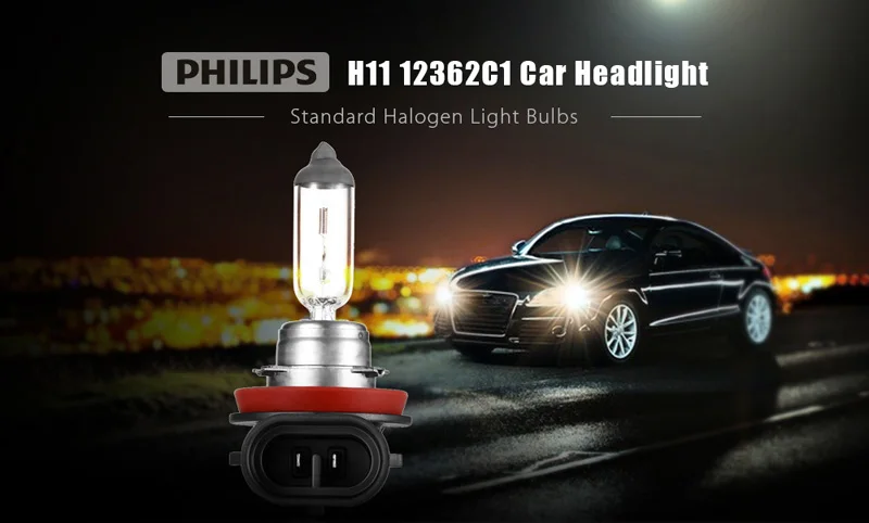 Philips H11 12 В 55 Вт Оригинальные качественные автомобильные стандартные лампы, галогенные фары, противотуманные фары, ECE, одобрено OEM качество 12362 C1, 1X