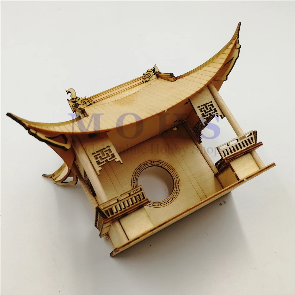 Китайские традиционные весы модель деревянного здания прямоугольный павильон