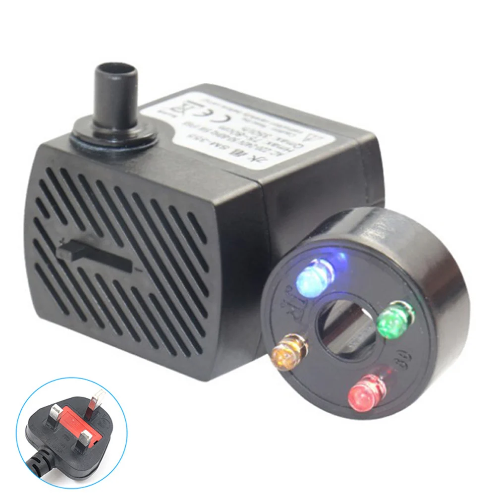 UK Plug Погружной водяной насос, украшенное мозаикой из драгоценных камней, 12 светодиодный свет для фонтана бассейн Сад пруд и бассейн TN88 - Испускаемый цвет: UK Plug