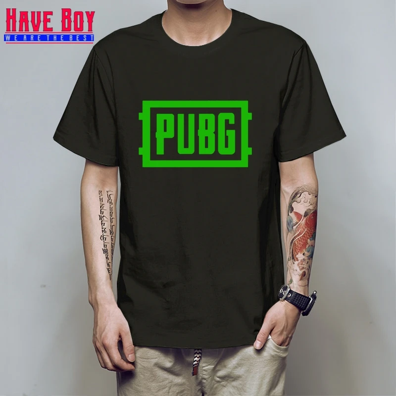 black green PUBG/игрок UNKNOWN'S BATTLEGROUNDS футболка подарок для фанатов игры мальчик друг подарок короткий рукав PUBG футболка S Горячая игра концепция HB166 - Цвет: black green