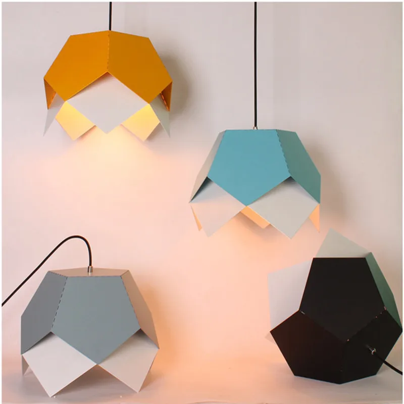 

Nordic Geometric Restaurant Chandelier Simple Cafe Bar Lamp Modern Office Light Living Room Study Decoration Lamp Free Shipping