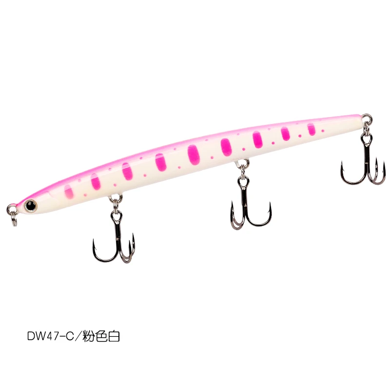 Le Fish TSURINOYA DW47 110 мм 12 г Тонущая приманка для рыбалки карандаш тройные Крючки тонкие жесткие искусственные приманки рыболовные приманки воблер - Цвет: Color C