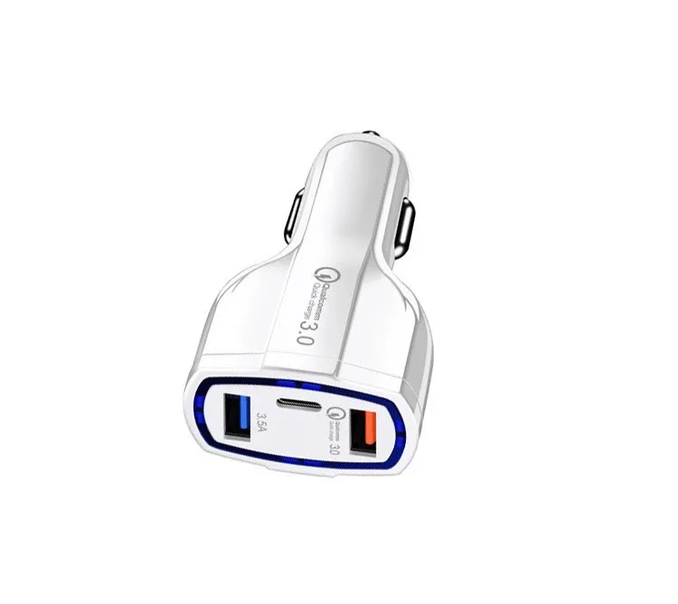 Быстрая зарядка 3,0 Автомобильное зарядное устройство 5 V 7A QC3.0 35 W PD Dual usb type c быстрая зарядка автомобильное зарядное устройство для мобильного телефона iPhone samsung xiaomi