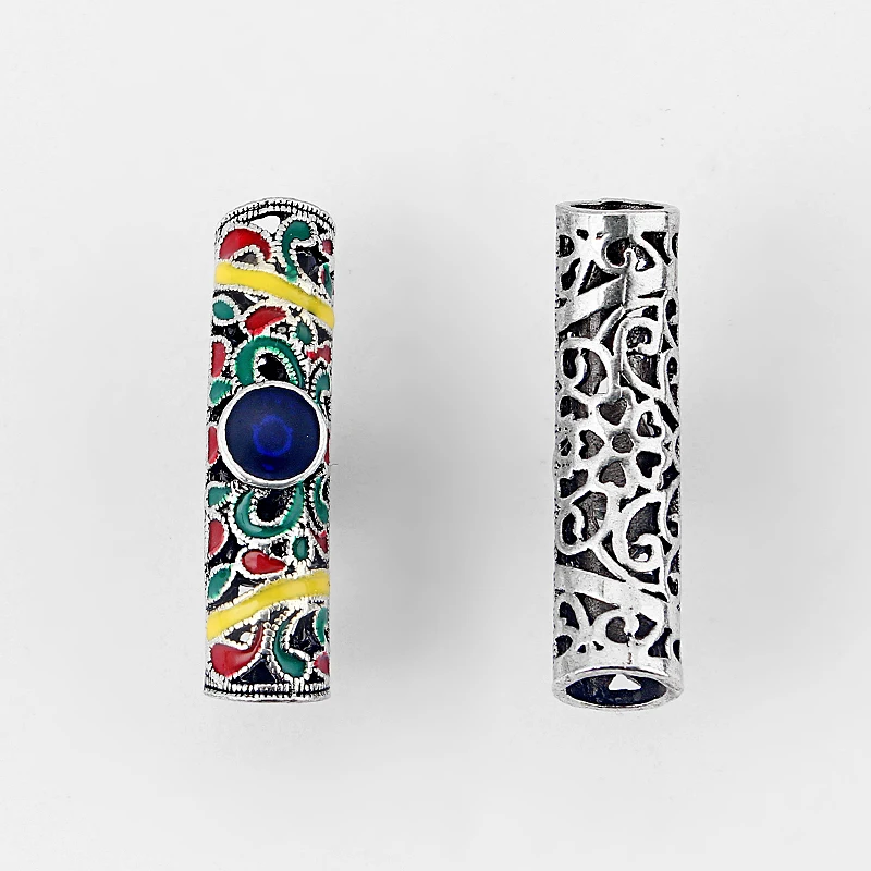 

5pcs 6mm 7mm Round Hole Enamel Tube Spacer Beads for Jewelry Making Necklace Findings