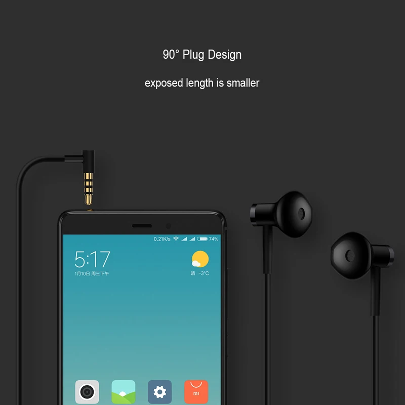 Наушники вкладыши Xiaomi Hybrid DC гибридные полувкладыши с L образной вилкой