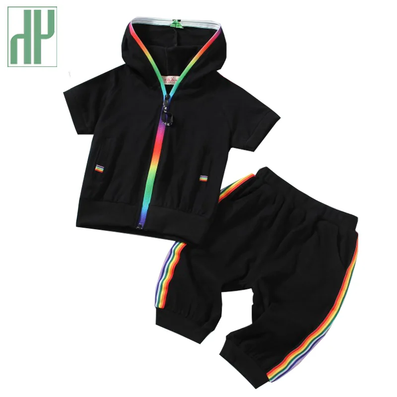 Summer children clothing Sportswear Short Sleeve hoodies kids clothes girls outfits costume sport suit toddler boy set | Детская одежда