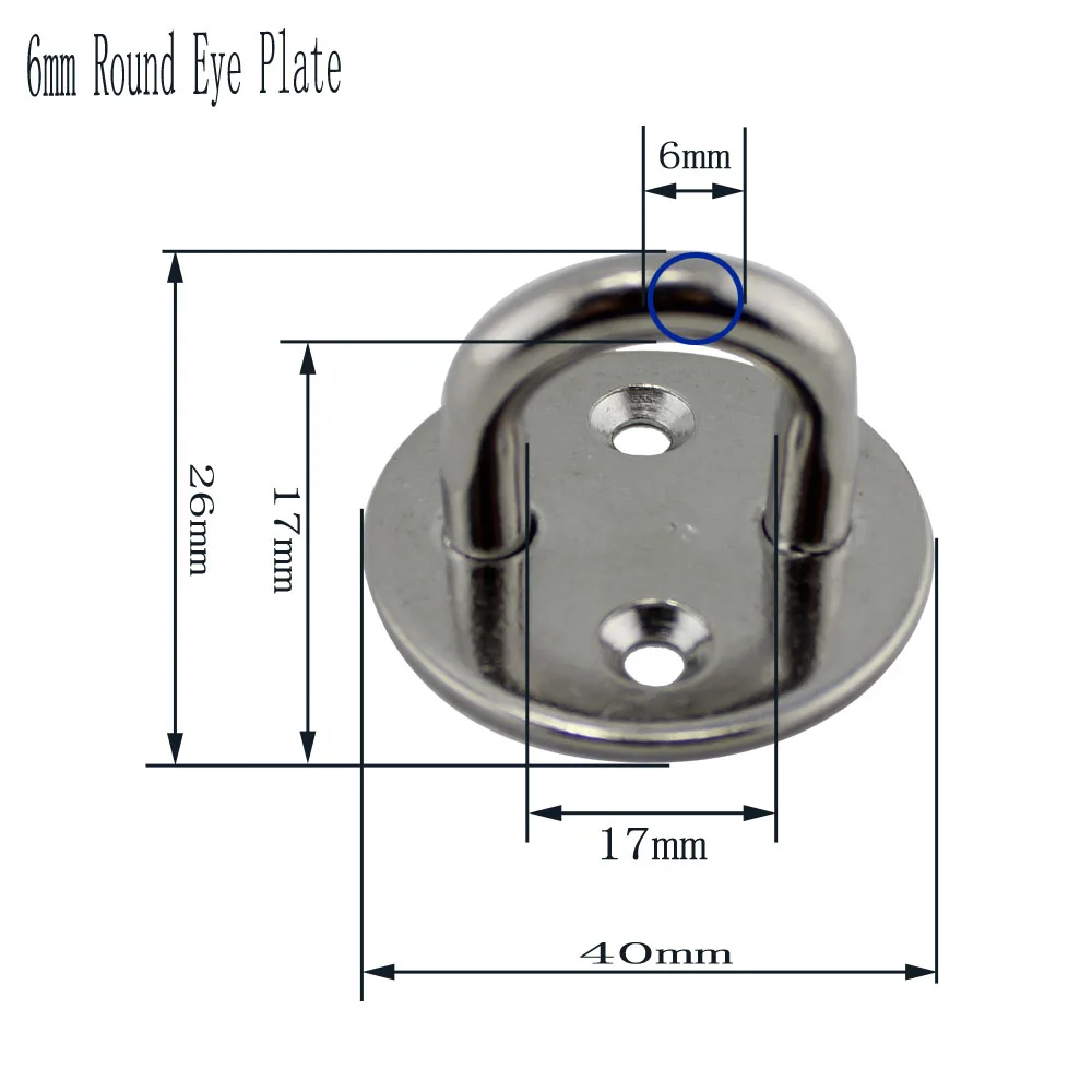 

High Quality Stainless Steel Round Pad Eye Plate Sail Boat Kayak Sunshades Accessory Marine Grade 304/316 Boat/Yacht 20pcs 6mm